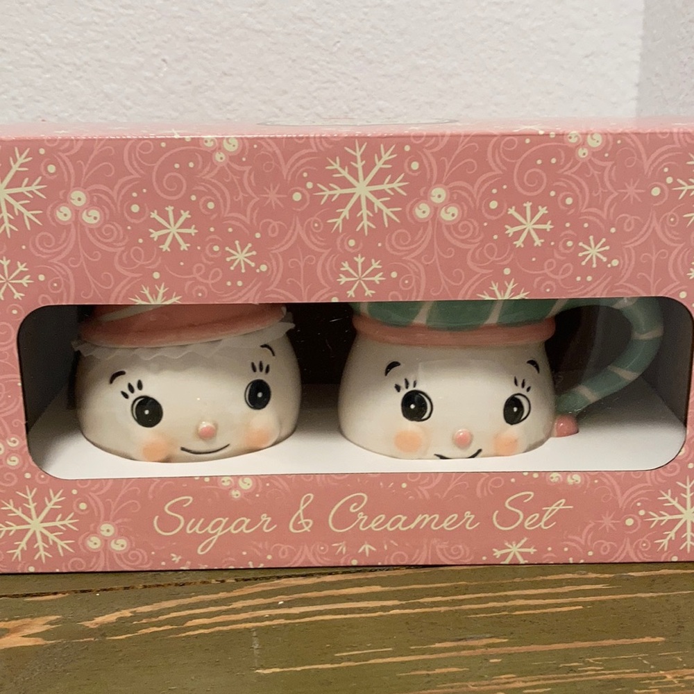 Johanna Parker Snowman Sugar and‎ Creamer Set